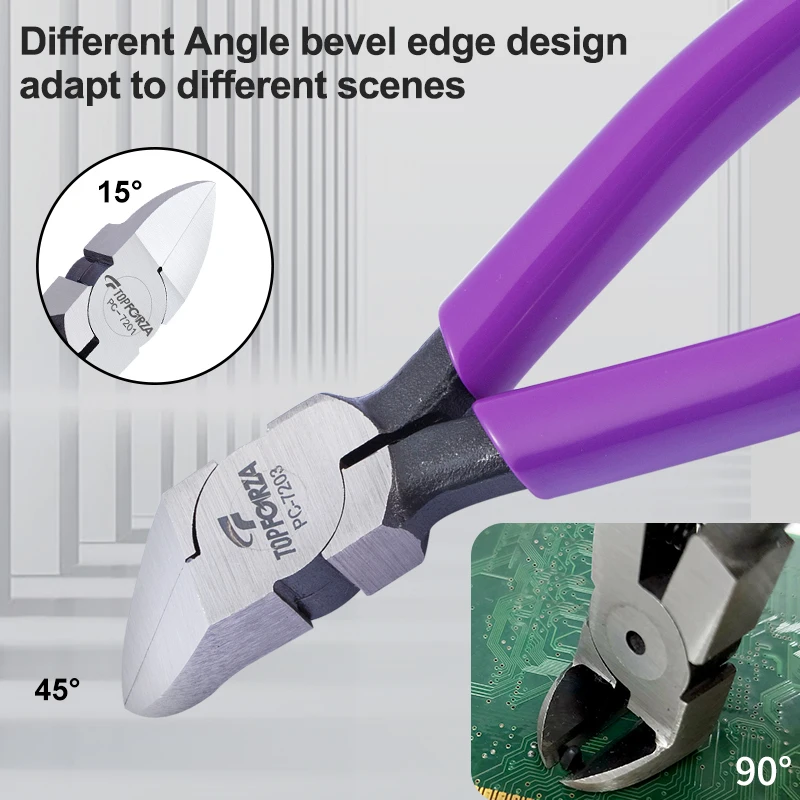 Topforza Diagonal Cutting Pliers Copper Wire Cutters Electrical Wire Cable Cutters Cutting Side Snips 45Flush Cuttters Nipper