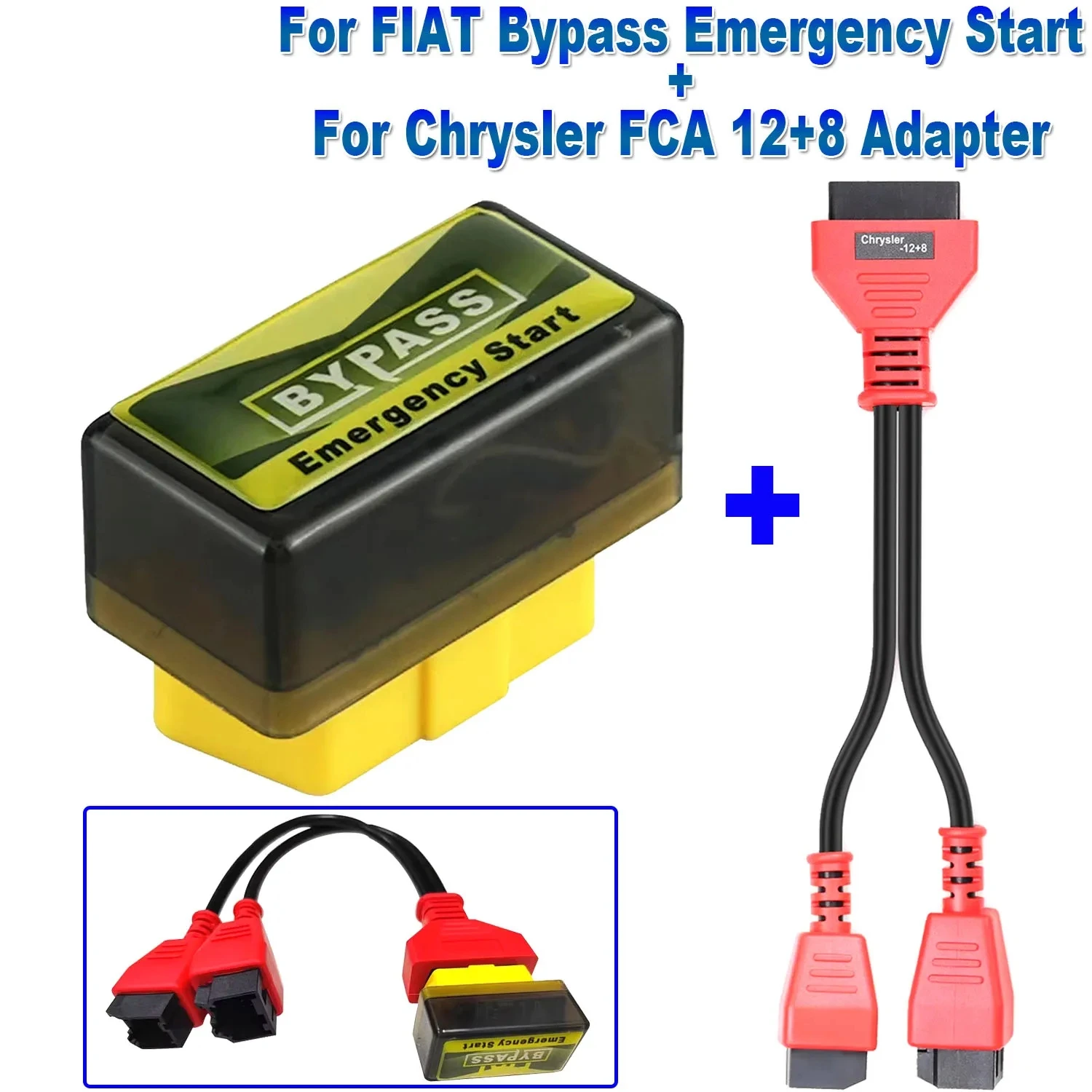 For FIAT Bypass Emergency Start Device Emulator Plug and Start For Chrysler For FCA IMMO OFF With 12+8 Programming Cable For FCA