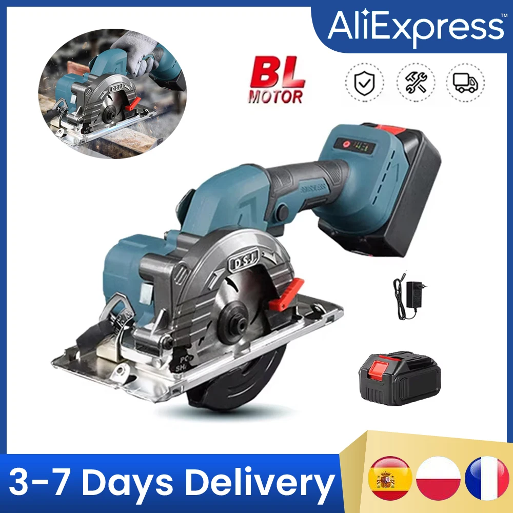 Brushless Circular Saw 5 Inch 125mm Multifunctional baking Tool Handheld Cordless Electric Chainsaw for Makita 18V Battery