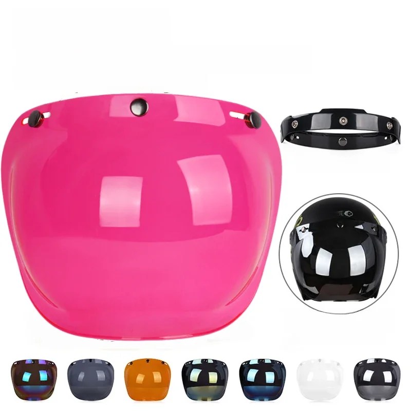 Visière de casque ouverte casques de moto visières à bulles rabattables visière de moto lentille de capacité accessoires de casque de moto