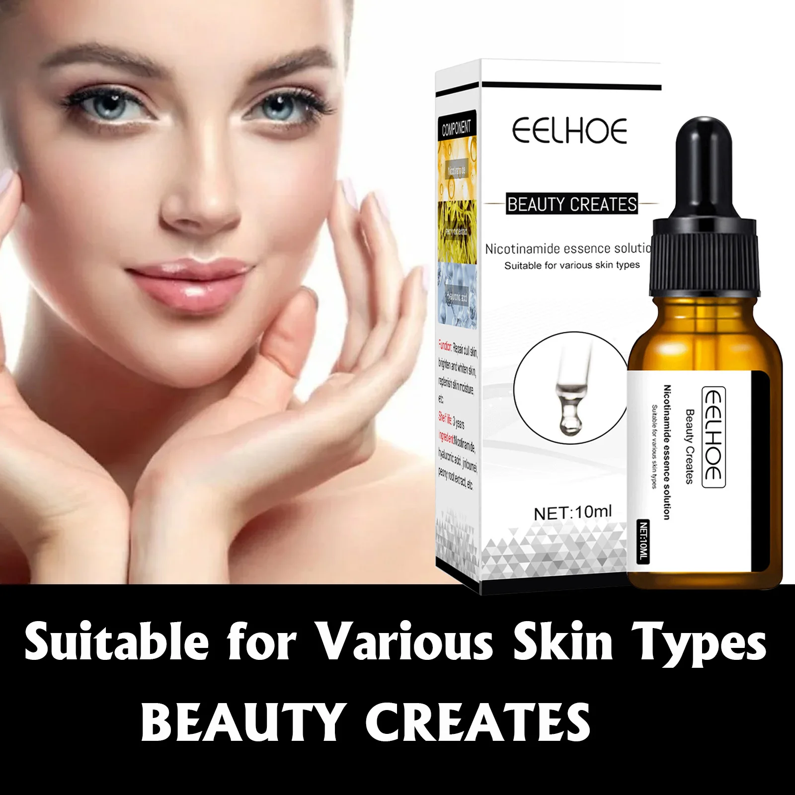 

Eelhoe Pore Shrinking Skin Brightening Essence Solution Moisturizing Lightening Spot Shrinking Nicotinamide Original Solution