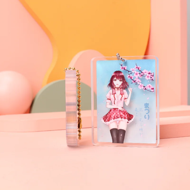 Custom 8mm Thick Acrylic Stands Keychain Customized Anime Charms Clear Personalized Designer Car Keychains view 4
