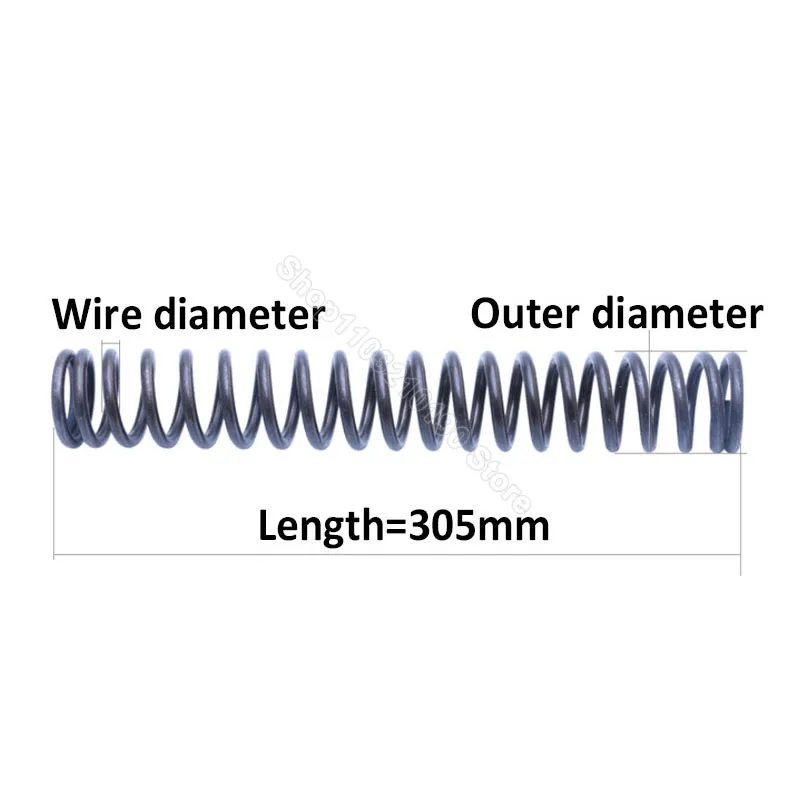 Drát prům 1.2 1.4 1.5 1.6 1.8 2mm délka 305mm dlouhé komprese jaro y-type stlačený jaro ocel měrný tlak jaro OD 8-40mm