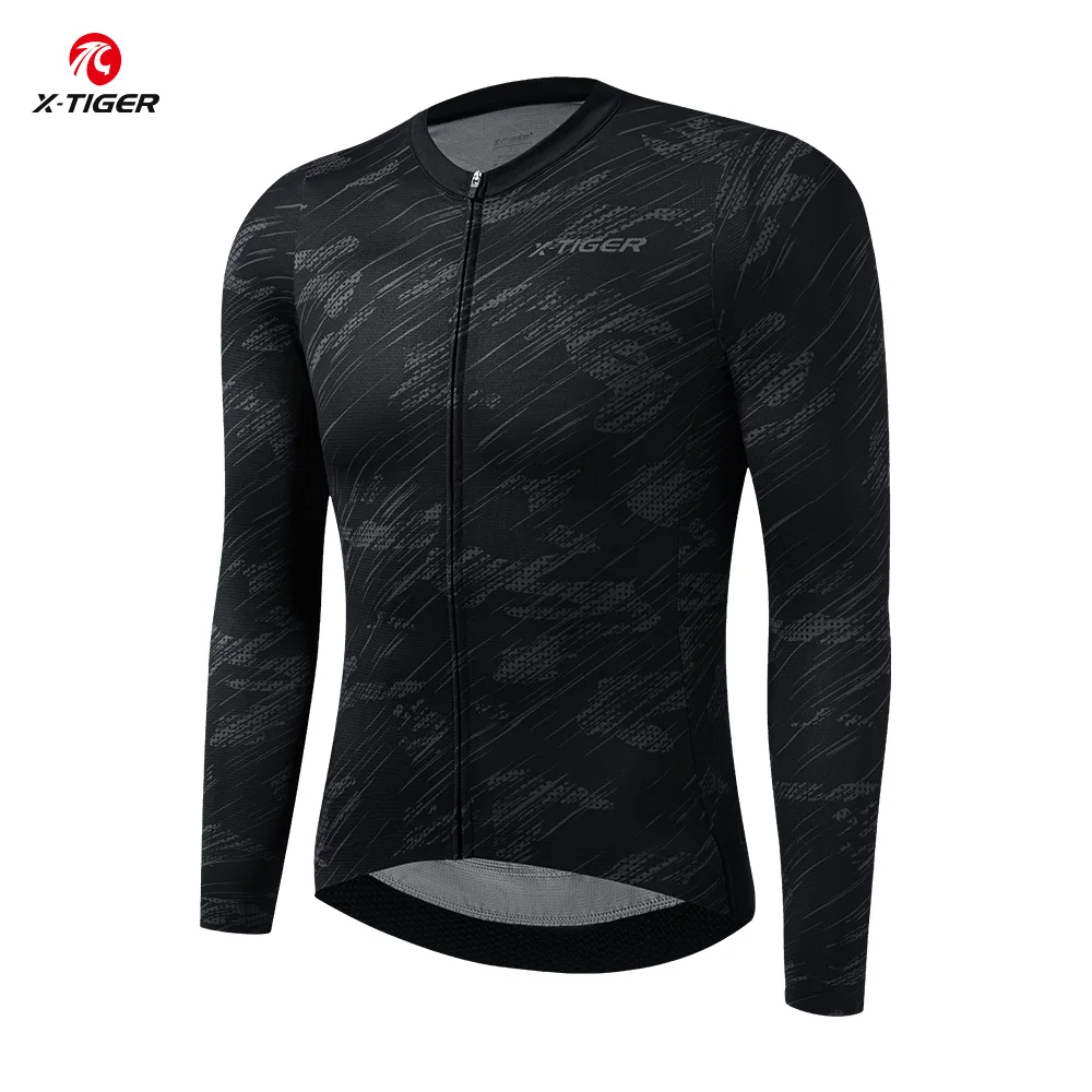 

X-TIGER Breathable Men Cycling Long Sleeve 3 Pockets Lightweight MTB Road Bike Cycling jersey Professional Team Bicycle Clothing