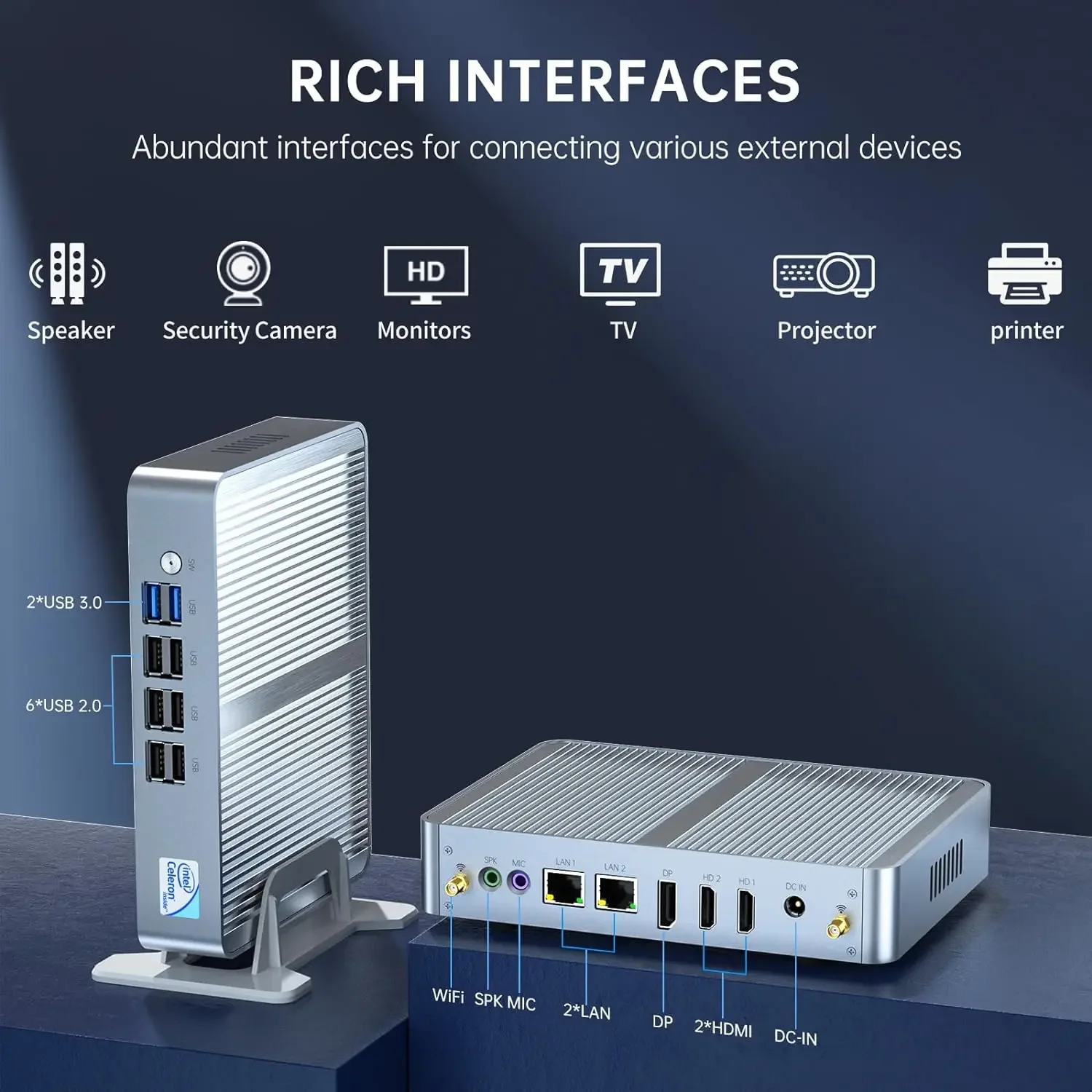 Intel 12e N100 Windows 11 Pro Mini Desktop Computers 4K 2 * HDMI DP Display/3x USB3.2 RJ45 Ethernet voor Zakelijk Thuiskantoor Gebruik