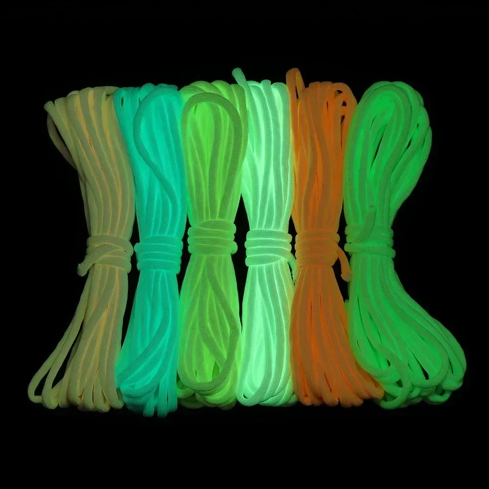 Świecąca lina 9 nici 4mm Paracord Nylon 550 przewód namiotowy blask spadochron pakiet zewnętrzny smycz Camping Survival EDC — zdjęcie 2