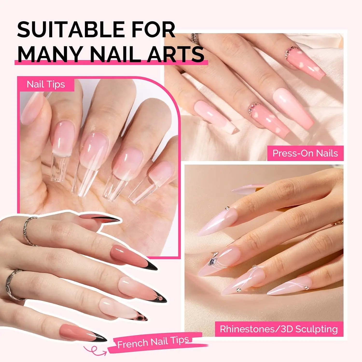 Makartt Press On Nail Glue 30ML 2 Pcs Semi Solid 20s Air Dry Hema Free TPO Free Sensitive Nails No UV Lamp Strong Gap Filling