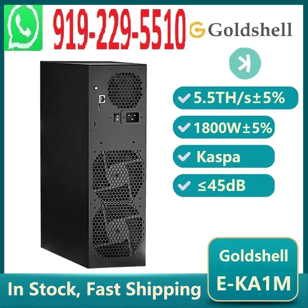 Discount Price BUY 2 GET 1 FREE! New Goldshell E-KA1M KAS Miner 5.5T 1800W for Home use,Crypto Mining