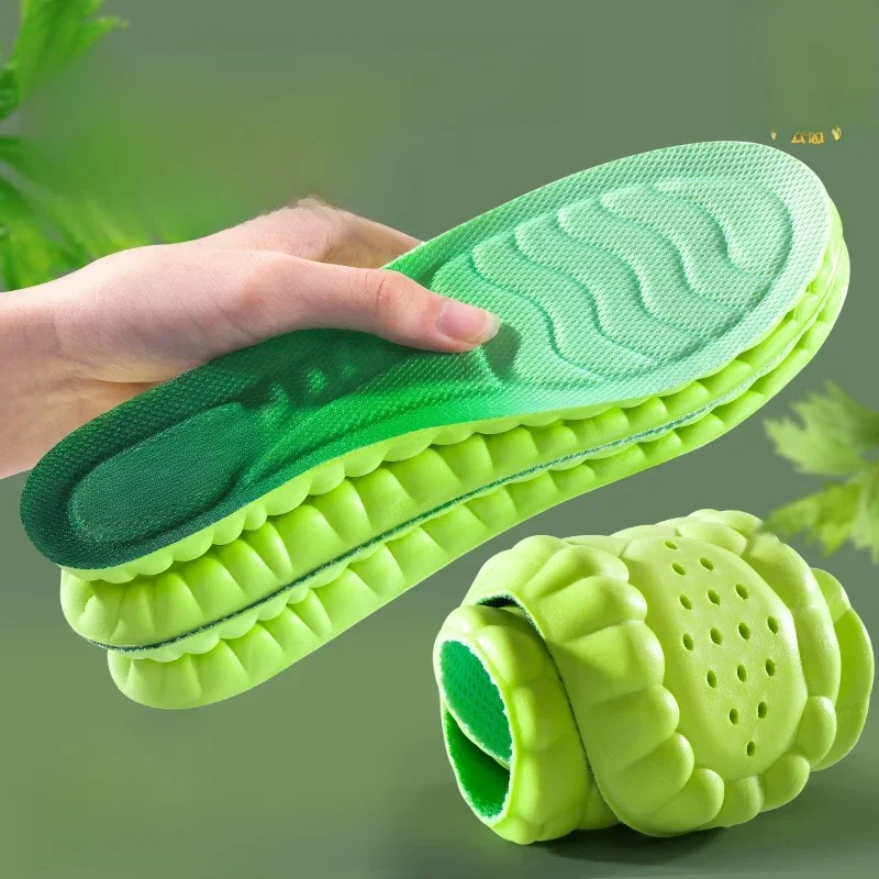 Semelles intérieures orthopédiques souples en PU pour chaussures de course respirantes à Absorption des chocs pour hommes et femmes, semelle intérieure de soutien de la voûte plantaire