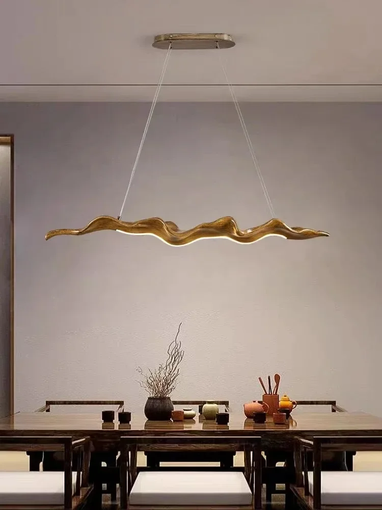 Vintage résine feuille pendentif lumières salon de thé salle à manger chambre LED lustre luminaires décor intérieur éclairage lampe suspendue