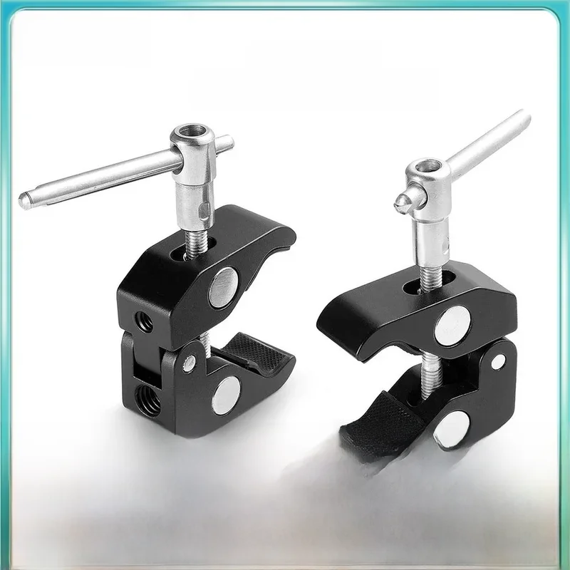 SmallRig Super Clamp 2er-Pack mit 1/4 Zoll und 3/8 Zoll Gewinde für Kameras/Lichter/Regenschirme/Haken/Regale/Plattenglas/Kreuzstangen 2058