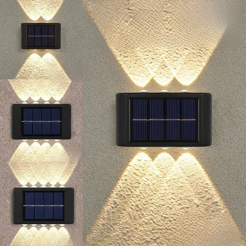 Christmas10/8/6/4LED applique solaire extérieure étanche haut et bas éclairage lumineux pour jardin clôture décoration lumière du soleil lumière