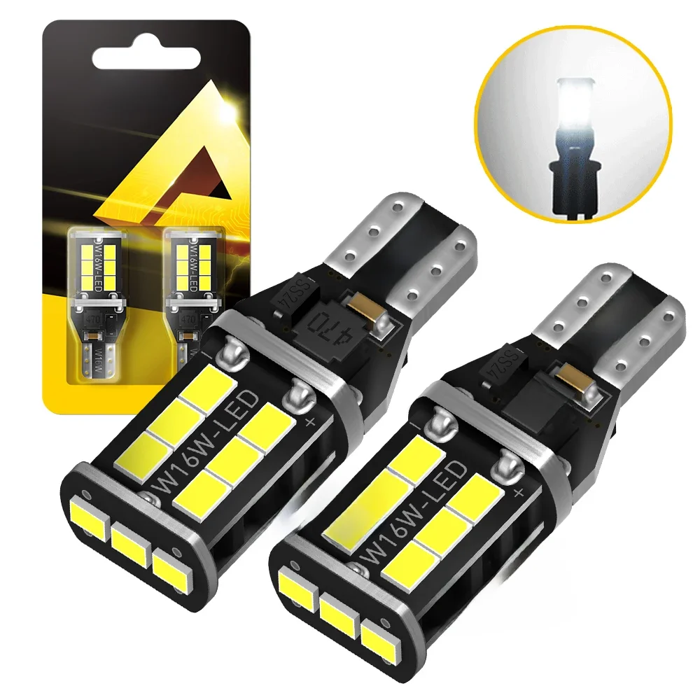 AUXITO 2PCS T15 W16W LED Canbus Żarówki bez błędów 2835 SMD Światło cofania 921 912 Żarówka samochodowa Światło cofania Xenon 6000K Biały — zdjęcie 2