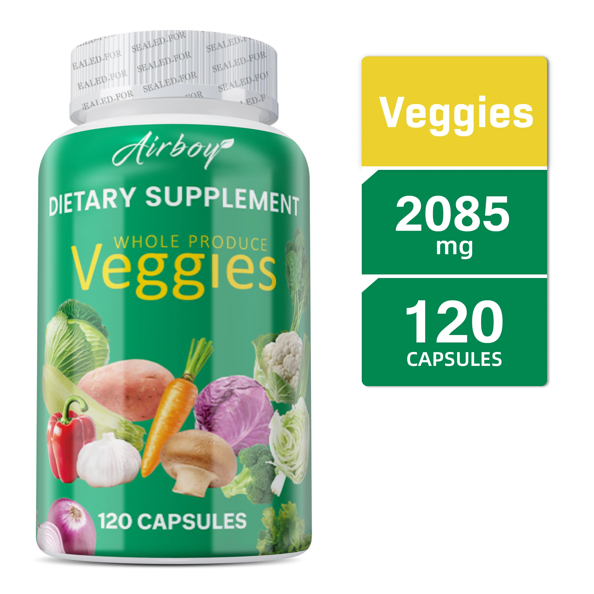 Veggies Supplement - Filled with Vitamins and Minerals Promote Antioxidants Increase Immune Defense - 120 Capsules