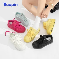 TuoPin Trendy Basics Schuhe für Damen Freizeitschuhe Campus Damenschuhe Einfarbig Einfache Damen Sneakers KPop Board Schuhe