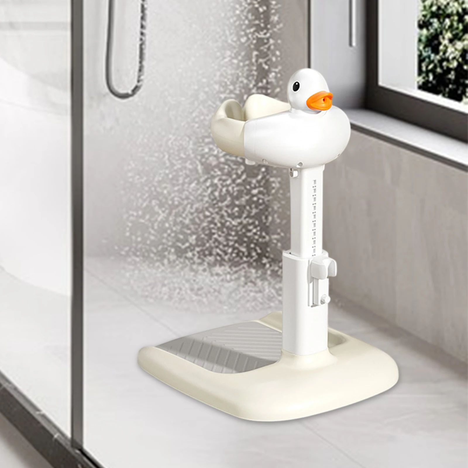 Baby Bath Tub with Shower Stand Anti-Crush Adjustable Shower Tower Anti-Slip Bath Support for Toddlers 6-36 Months Babies
