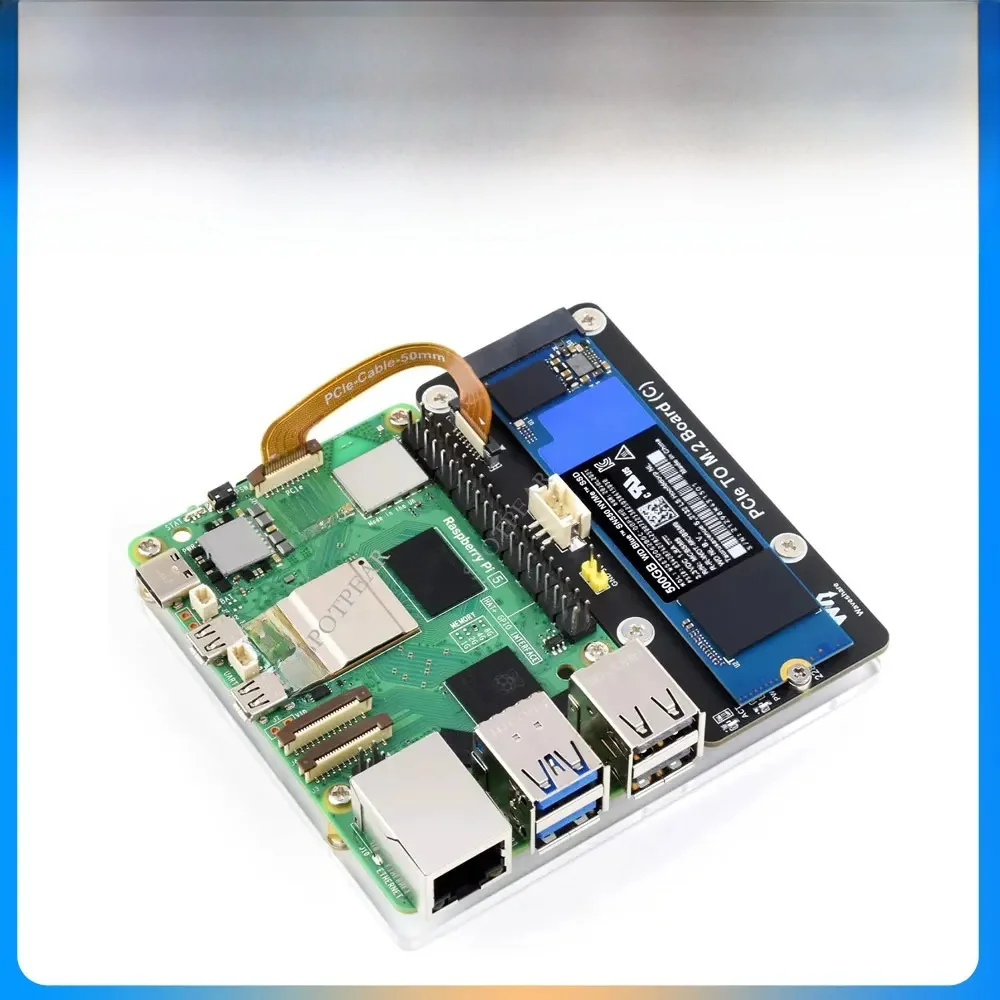 Raspberry Pi 5 PCIe do M.2 NVMe SSD (C) Płytka przyłączeniowa HAT obsługuje tryby Gen2/Gen3 Pi5 PCIe 2280 2260 2242 2230 — zdjęcie produktu 7