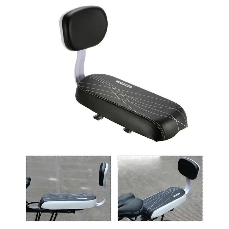 AliExpress Bicycle Back Seat Bike PU Leather Soft Cushion Rear Rack Seat Water Resistant Children Seat with Back Rest Bicycle Accessories