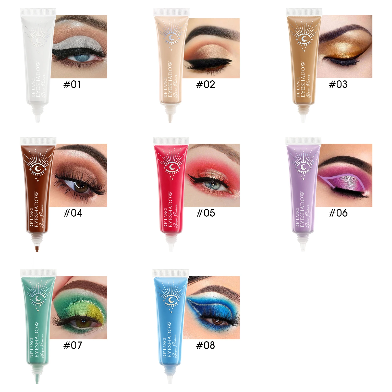 DE\'LANCI # 01 Liquid Eyeshadow Primer Base Long Lasting for Eyes Color Glitter Eyeshadow Glue Cream Enhance Durable Eye Primer
