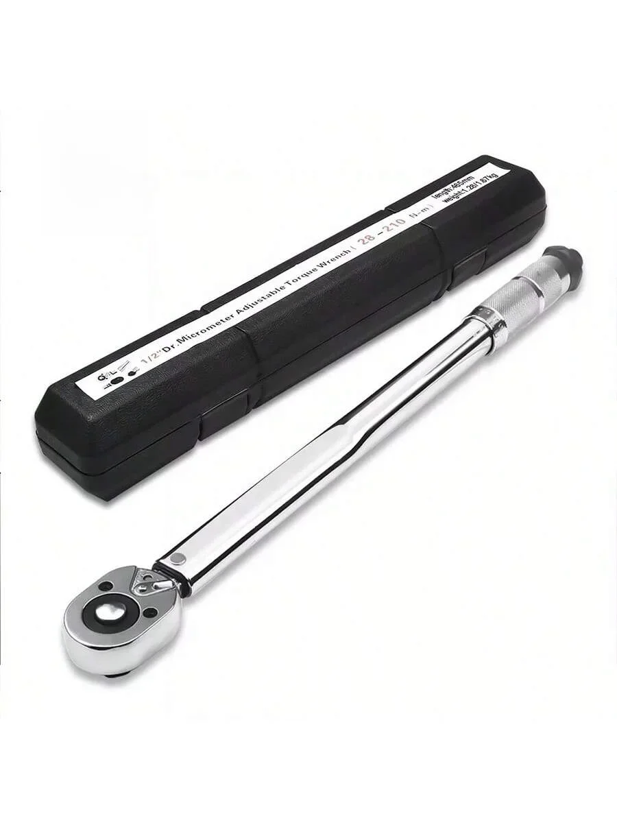 Preset torque wrench for auto tire repair, with anti-slip and wear-resistant ratchet head, torque range 28-210Nm