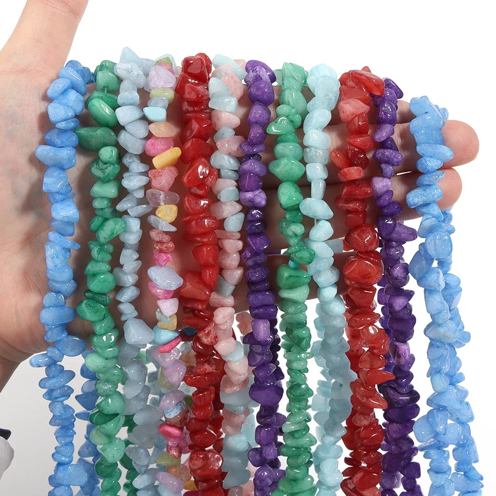 AliExpress NONE Natural Chips Stone Beads Color Irregular Gravel Crystal Jade Gemstone Beads for DIY Jewelry Bracelet Necklace Making Supplies