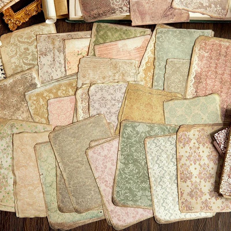50 sztuk Vintage materiał papierowy dekoracyjny pamiętnik Album Diy Scrapbooking ręcznie robione papierowe tło zapasy rzemieślnicze — zdjęcie 2