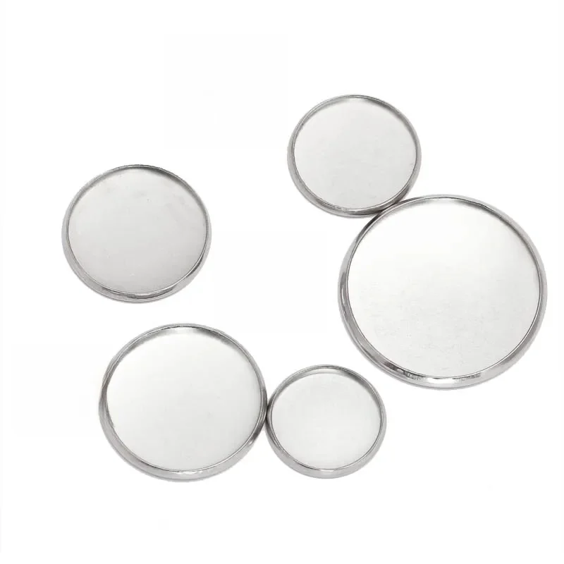 20 sztuk ze stali nierdzewnej okrągłe ustawienia Cabochon baza fasetowane wisiorki pusta dopasowana 8/10/12/14/16/18/20/25mm kamea z kaboszonami DIY biżuteria B — zdjęcie 2