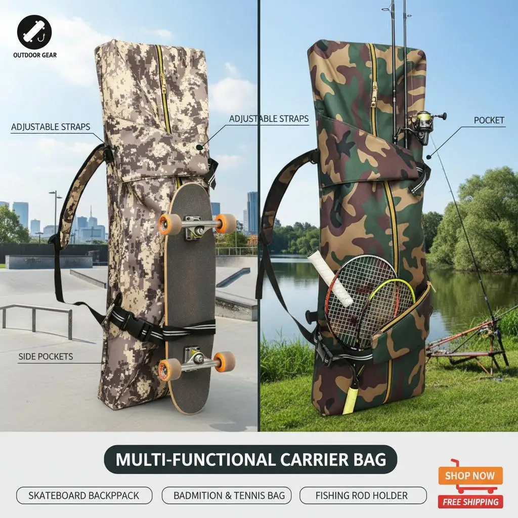 

Skateboard Backpack Bag Carrying Bag Men Women Gift Carrier Skateboarding Gear Organizer Longboard Carry Case