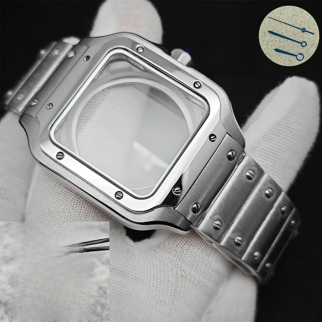 Kwadratowa koperta zegarka 38 mm Zestaw kopert NH35 Części do naprawy i modyfikacji zegarków ze stali 316L do zegarków NH36 4R36 z mechanizmami automatycznymi NH36 — zdjęcie 2
