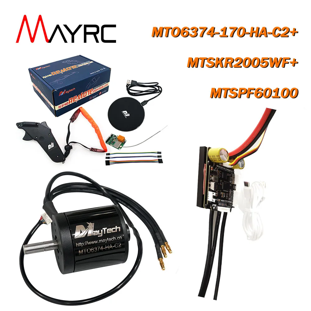 

MAYRC 100A VESCTOOL Speed Controller 170KV Motor 2.4GHz Waterproof Remote for Skateboard Foil Surfing E Foiling Robot Tank