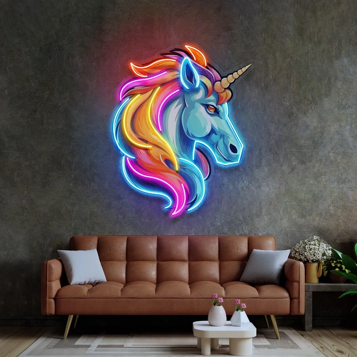 Unicorn Head Neon Sign Aesthetic Custom Neon Sign Home Decor Wall Decor Girl Room Decor Birthday Gift