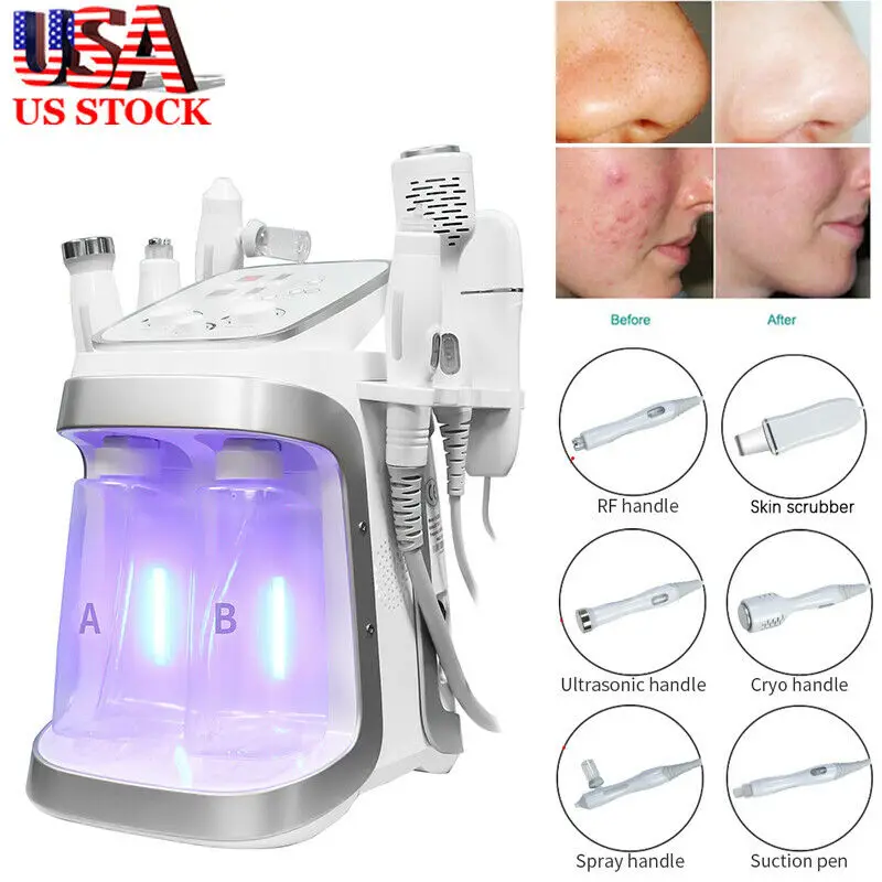 6 Handles Hydra Water Dermabrasion Hydro Peeling Dead Skin Removal Facial Deep Cleansing Machine Skin Care Tools