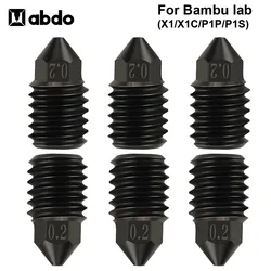 Bambu Lab 노즐 용 0.2/0.4/0.6/0.8mm 대나무 p1p 노즐 Bambu Lab 노즐 Lab X1 P1S 3d 프린터 액세서리 용 Bambu Hotend 용