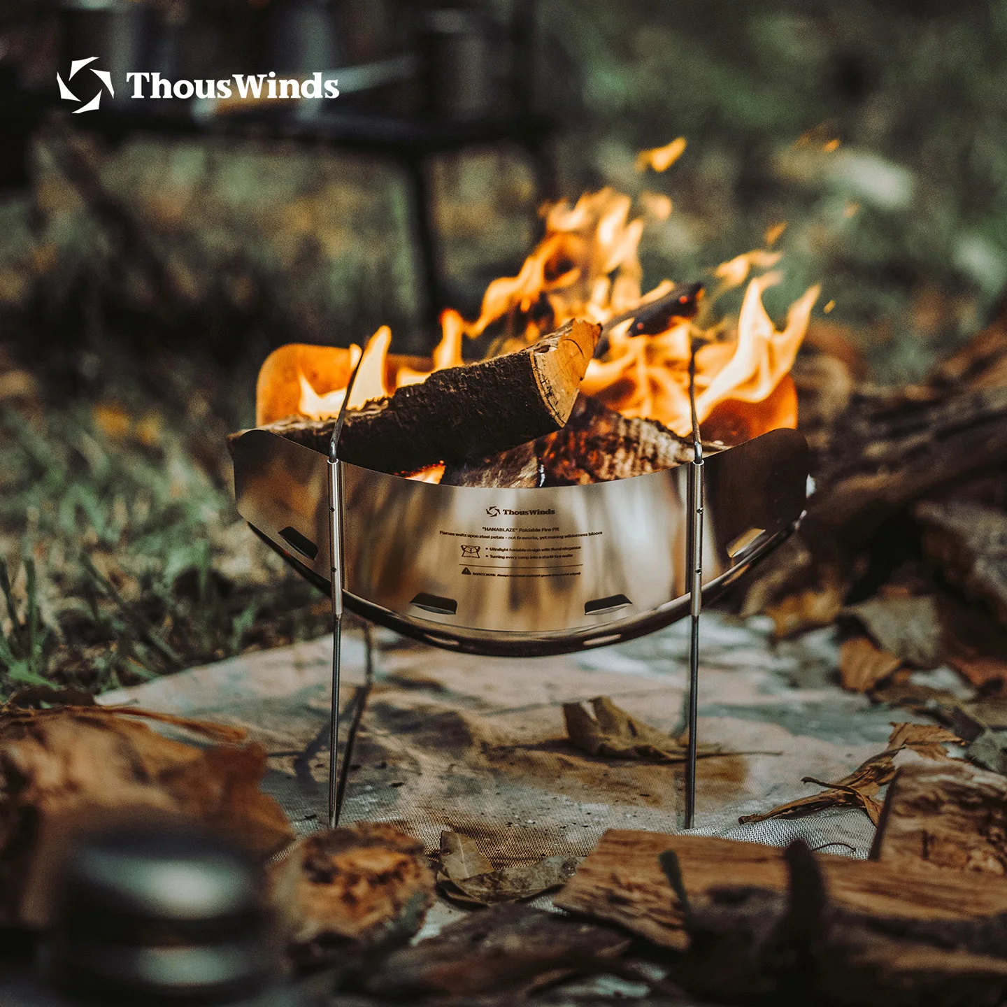 

ThousWinds Hanablaze Ultralight Outdoor Foldable Stove Camping Quick-install Wood Stove Fire Pit for Trekking Heating Cooking