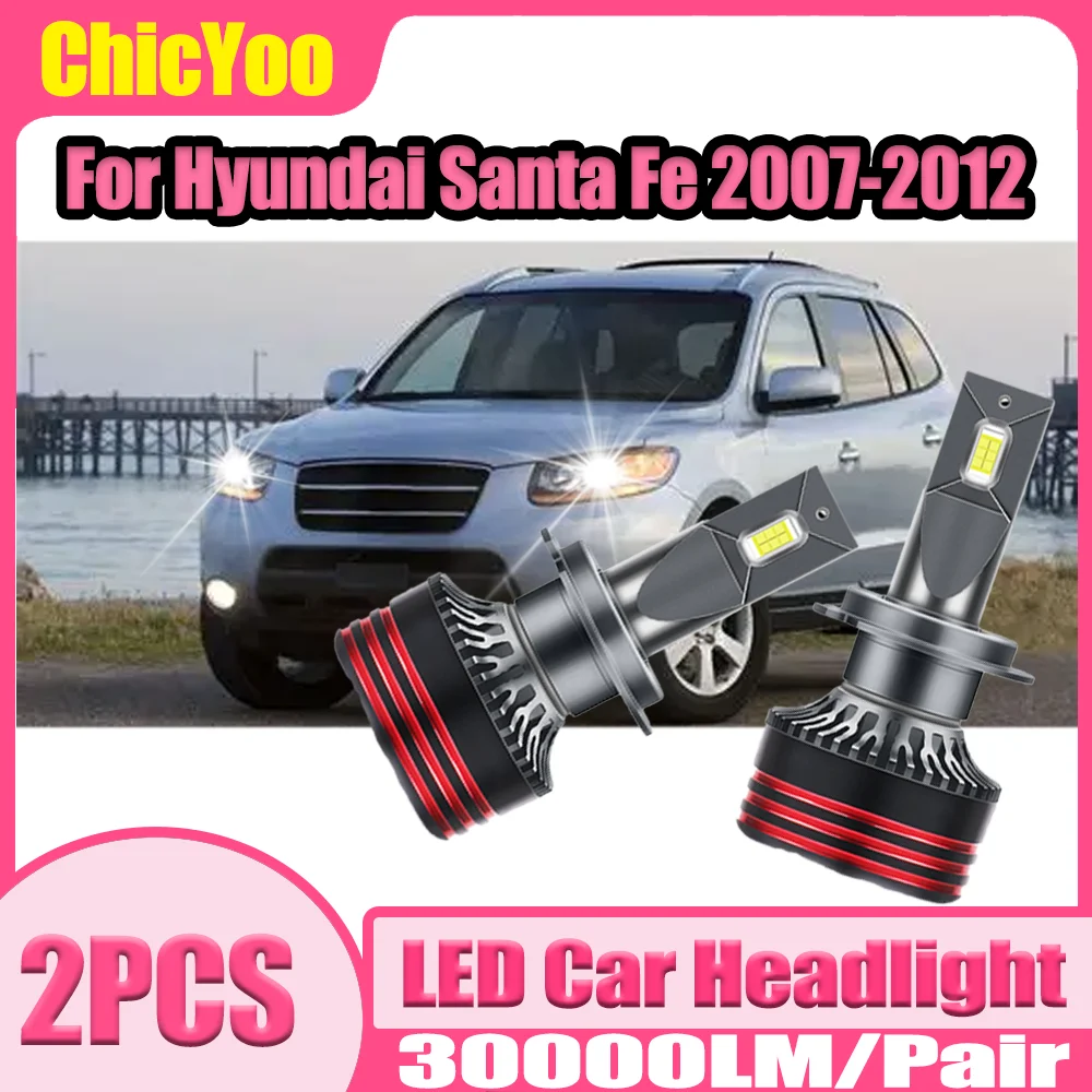

2PCS 150W H7 Auto Headlamps Bulbs Plug and Play 30000LM LED Car Headlights 6000K Super White 12V For Hyundai Santa Fe 2007-2012