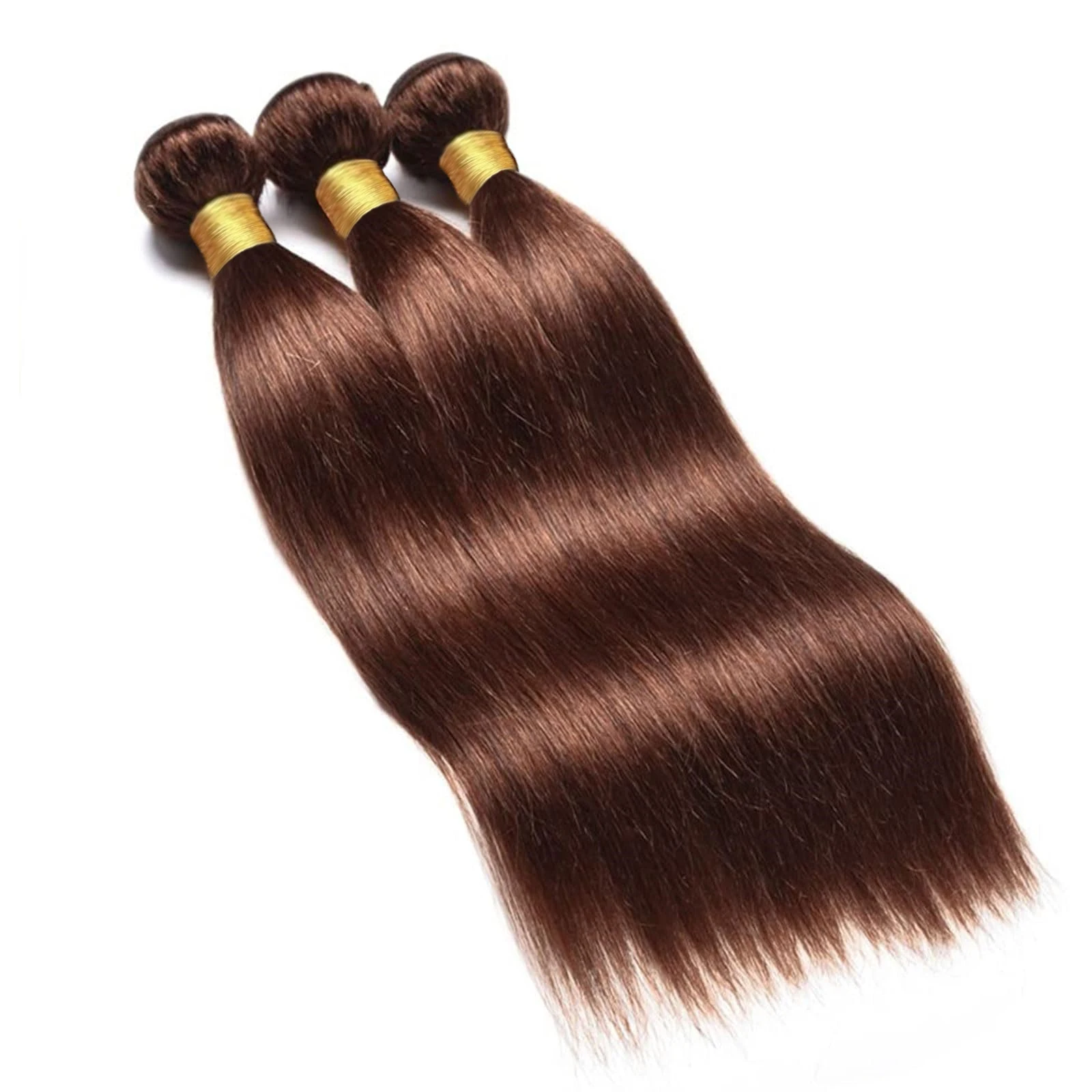 Straight Bundles Human Hair 18 20 22 Chocolate Brown Human Hair Bundles Color #4 Human Hair Bundles 12A Grade Straight Bundles