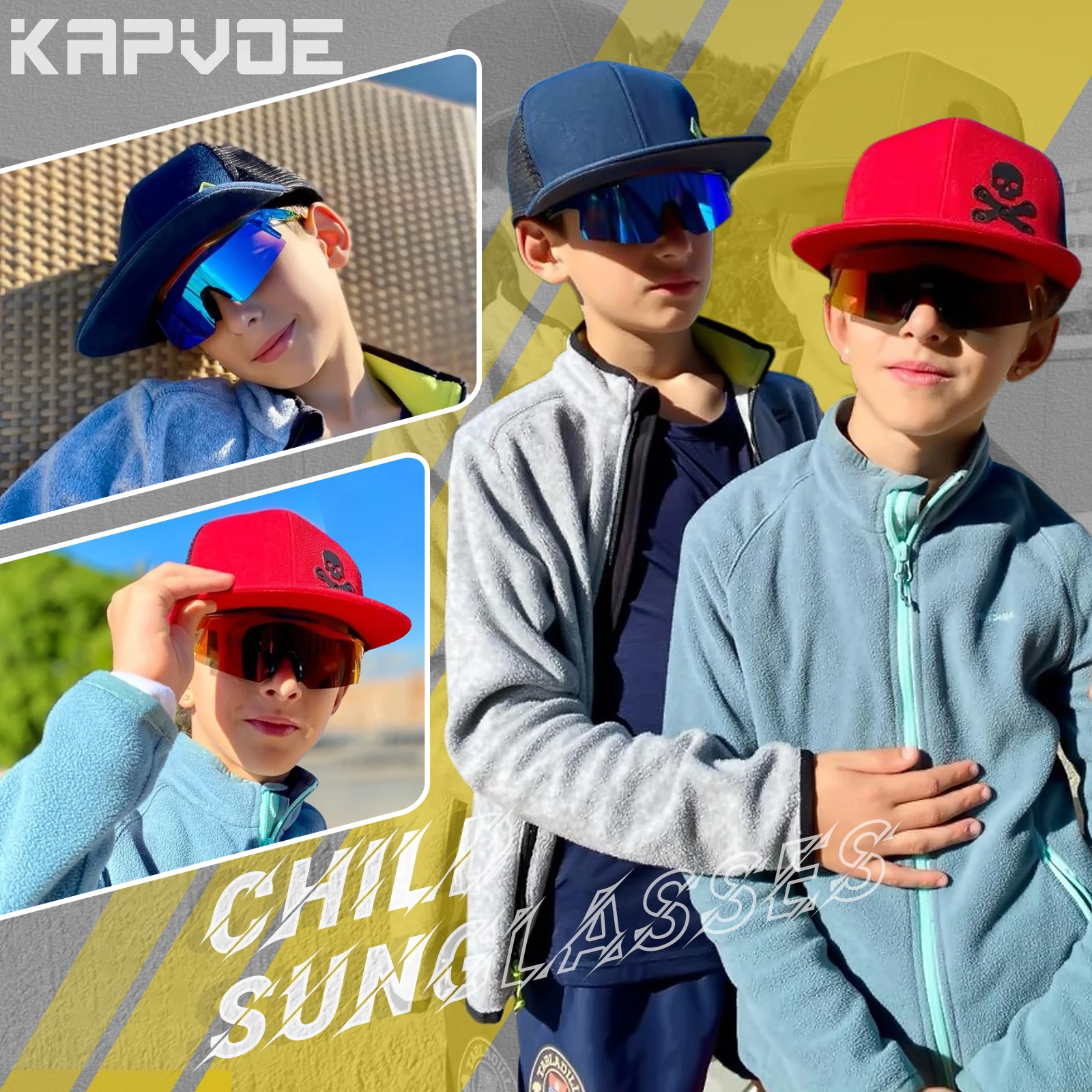 Kapvoe Photochromic Child Sunglasses UV400 Protection Sport Cycling Glasses Kids Boys Girls Fashion Bike Glasses Bicycle Eyewear