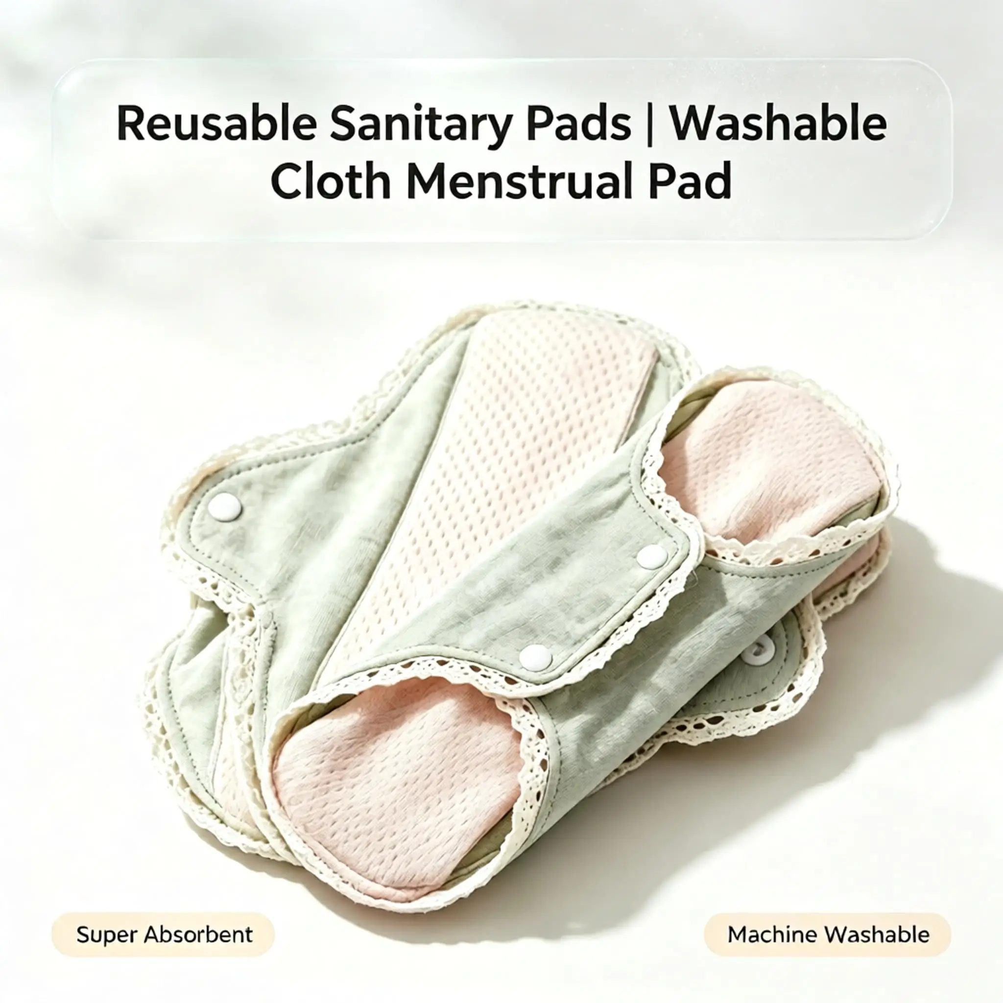 Reusable Cotton Lace Menstrual Pads Washable Leak‑Proof Soft Cloth Panty Liners Postpartum Maternity Sanitary Pads For Women