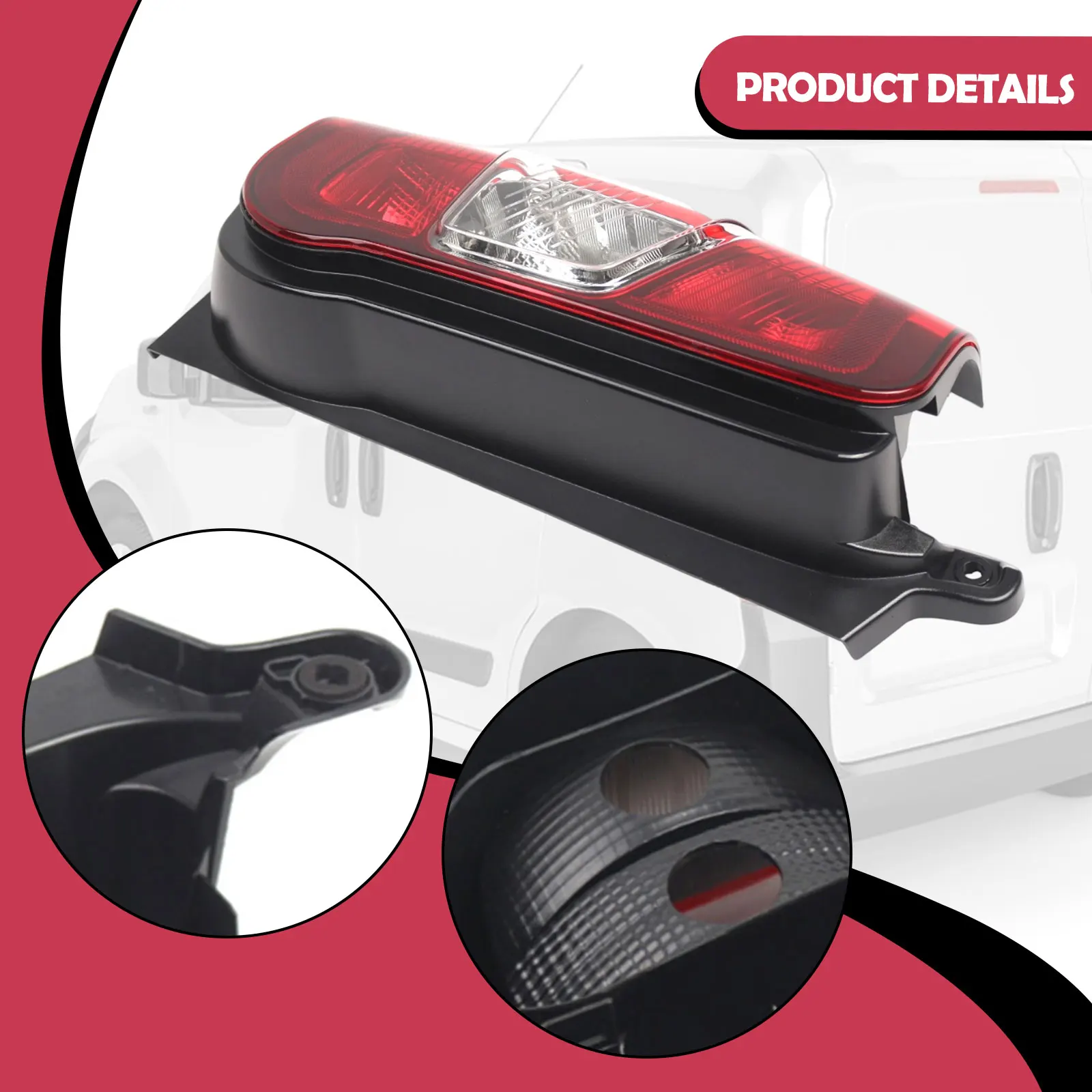 Linke Seite Rücklicht Automotive Zubehör Rückleuchte Verschleißfest Einfache Installation für Vauxhall Combo 2019-2024