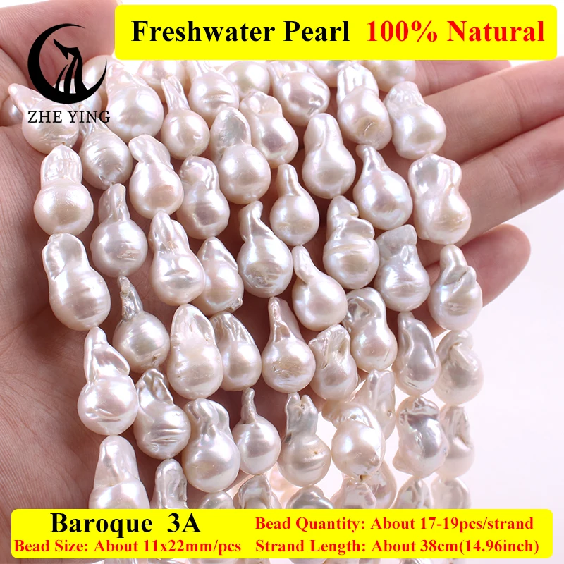 Zhe Ying 5A Baroque Freshwater Pearl 100% Real Irregular White Mother of Pearl Beads for Jewelry Making DIY Bracelet Accessories