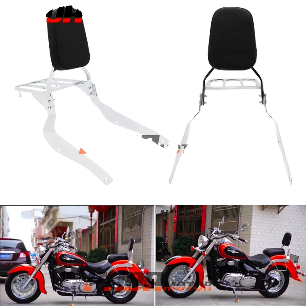 Backrest Sissy Bar luggage Rack Pad Motorcycle Cruiser Bike for SUZUKI Intruder Volusia VL400 VL 800 C800 Boulevard C50