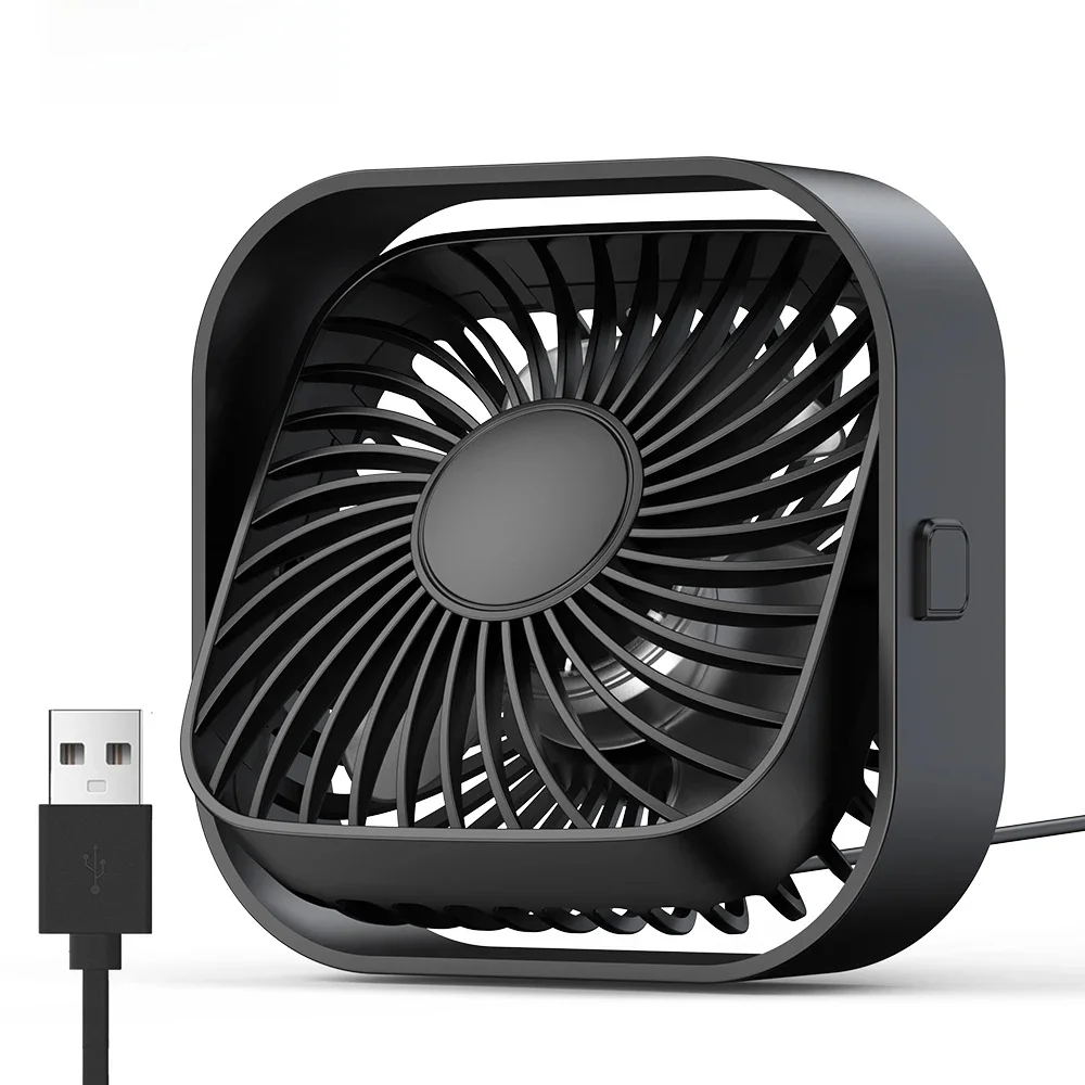 Przenośny Mini wentylator USB TOPK, osobisty stół wentylator elektryczny biurkowy, wentylatory stojące do pokoju, 3 prędkości wiatru 360 ° obrotowy do biwakowania — zdjęcie 2