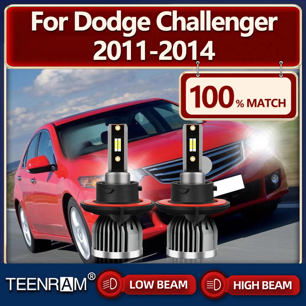 

120W H7 LED Headlight Bulbs With Fan 20000LM Car Headlamps 6000K 12V Plug And Play For Dodge Challenger 2011 2012 2013 2014