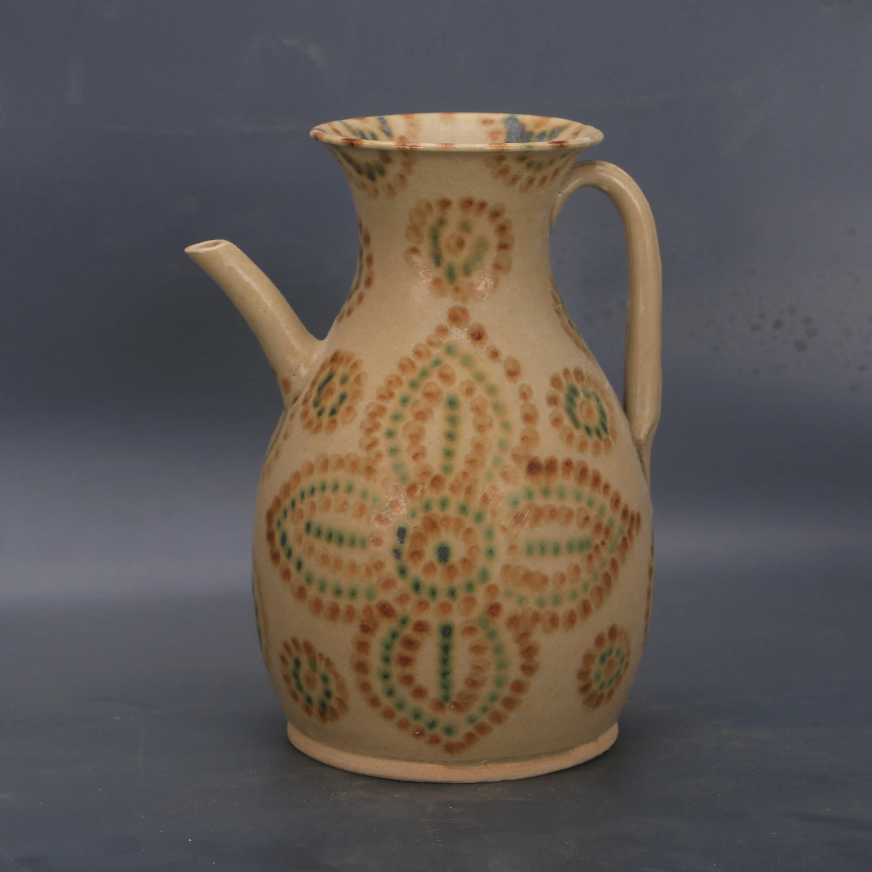 Tang Dynasty Style Changsha Kiln Painted Starry Floral Ewer Porcelain Vintage Chinese Home Decor Ornament