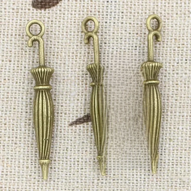 12 sztuk Charms parasol 35x5mm Antique Making wisiorek fit, w stylu Vintage tybetański brąz srebrny kolor, ręcznie robiona biżuteria DIY — zdjęcie 2