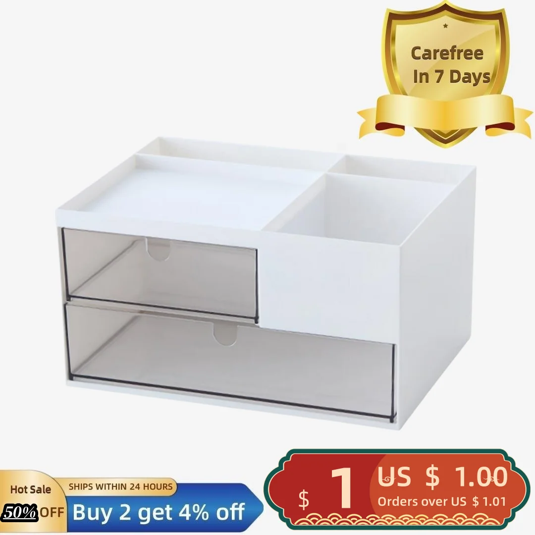 

Cosmetics Storage Box Large Capacity Dustproof Drawer Type Stationery Lipstick Jewelry Sundries Organizer Storage Case