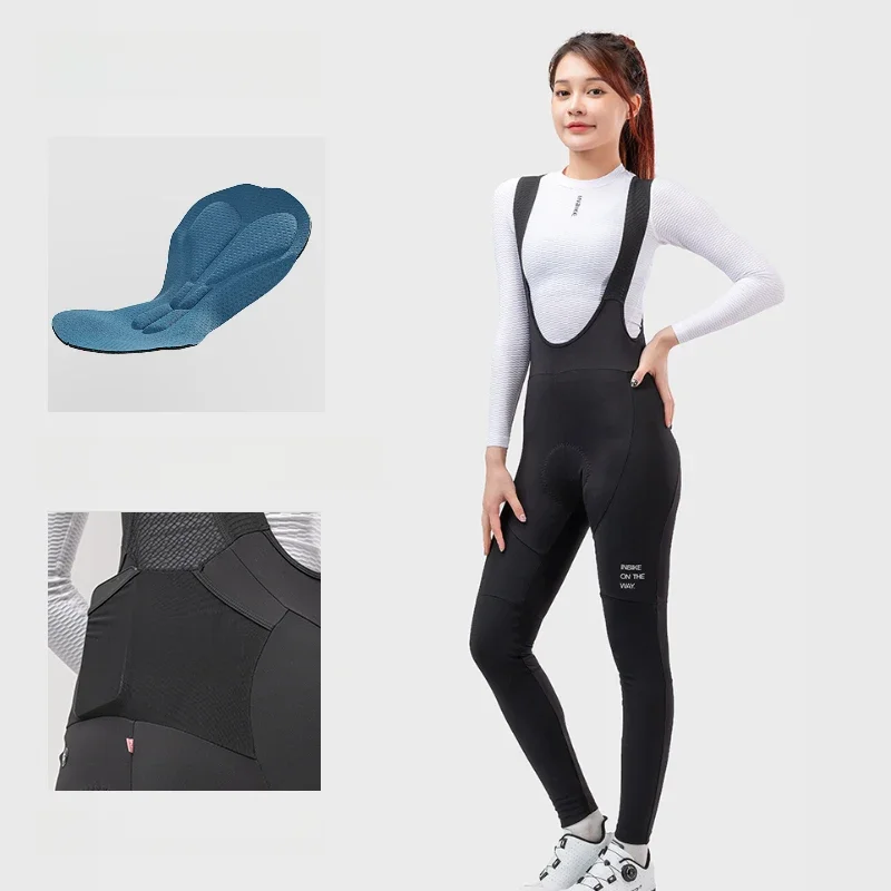 AliExpress INBIKE Winter Women's Cycling Bib Pants Windproof Warm Fleece Bicycle Pants Clothing Road Bike Trousers Reflective with Pockets