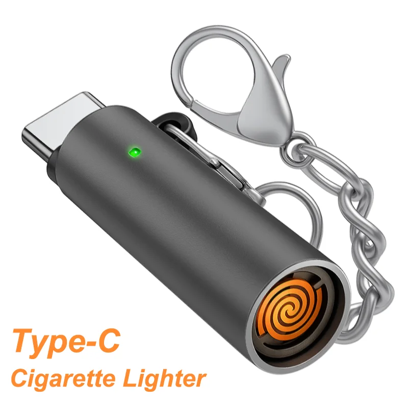 

USB-C Mini Lighter Tungsten Wire Blow-to-Ignite Safety for Air Travel No Flame Auto Shut-Off Typec Cigarette Lighter for iPhone