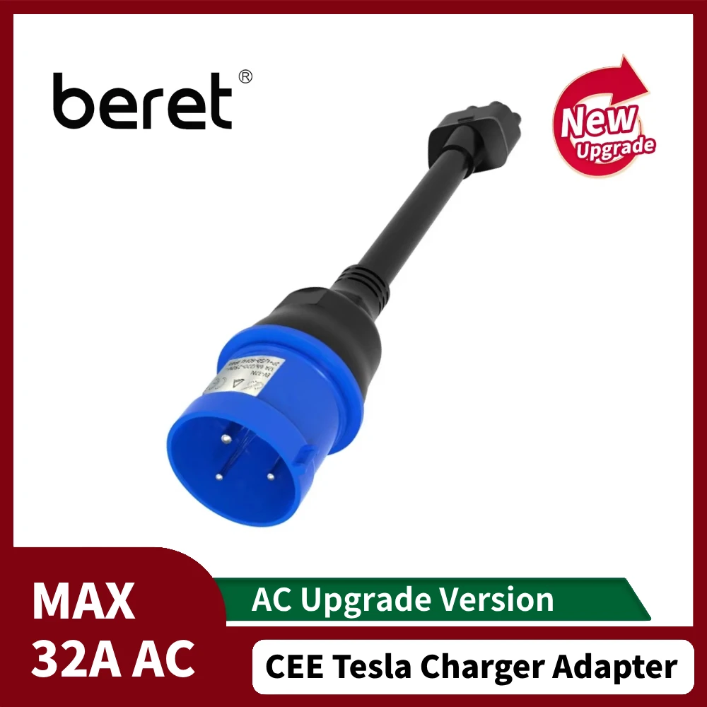 

Tesla 3Pin Blue CEE Adapter For Tesla Model S 3 X Y Gen 2 Tesla Ev Charger Mobile Connector From Factory