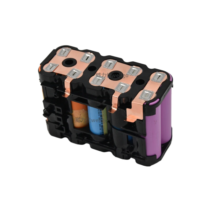 WELLGO 10SET Manufacturer Fused Lithium Battery Pack Accessories 21700 5S2P 22.5/22.7MM Spacing Pure Copper Nickel Busbars